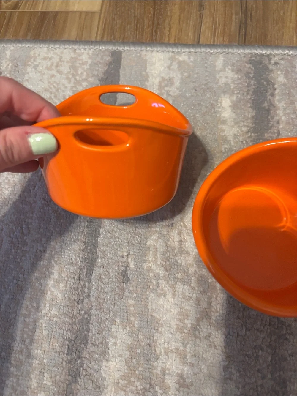 Rachael Ray Bright Orange Ceramic Prep Bowls